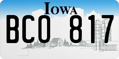 IA license plate BCO817