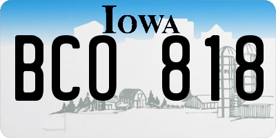 IA license plate BCO818