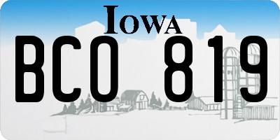 IA license plate BCO819