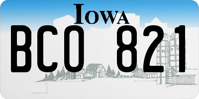 IA license plate BCO821
