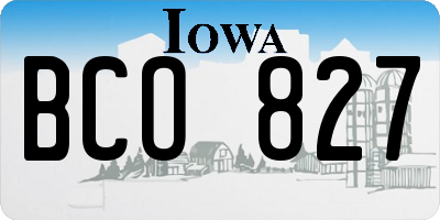 IA license plate BCO827
