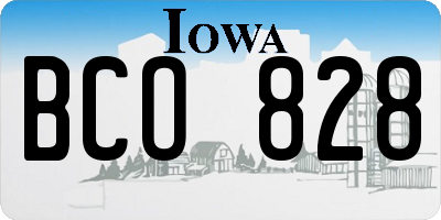 IA license plate BCO828