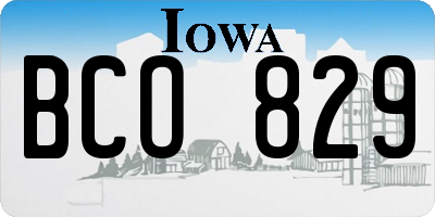 IA license plate BCO829