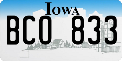 IA license plate BCO833