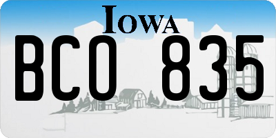 IA license plate BCO835