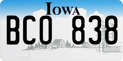 IA license plate BCO838