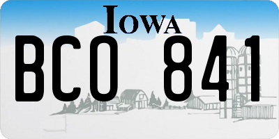 IA license plate BCO841