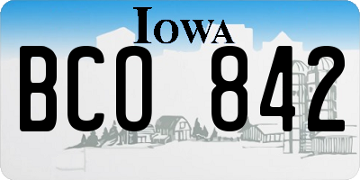IA license plate BCO842