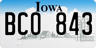 IA license plate BCO843