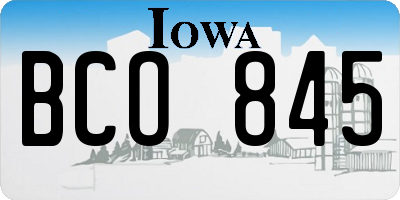 IA license plate BCO845