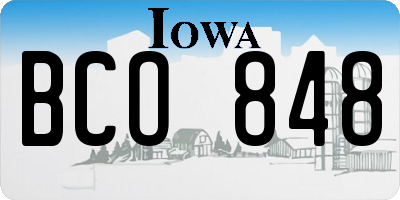 IA license plate BCO848