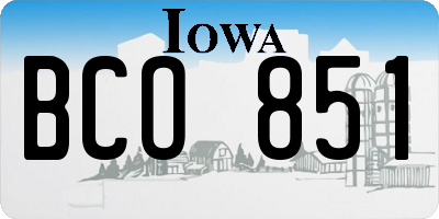 IA license plate BCO851