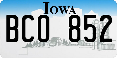 IA license plate BCO852