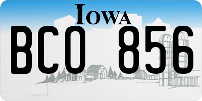IA license plate BCO856