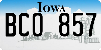 IA license plate BCO857