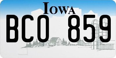 IA license plate BCO859