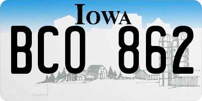 IA license plate BCO862