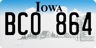 IA license plate BCO864