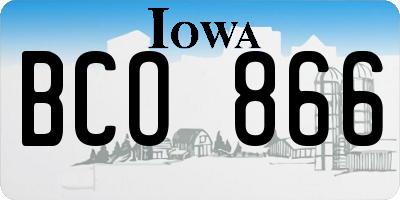 IA license plate BCO866