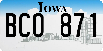 IA license plate BCO871