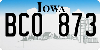 IA license plate BCO873