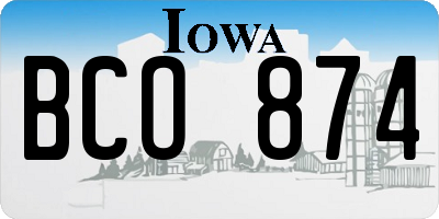 IA license plate BCO874