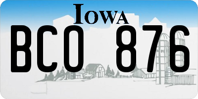 IA license plate BCO876