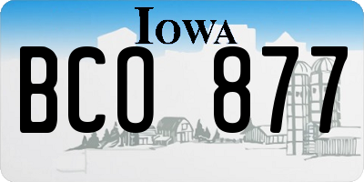 IA license plate BCO877