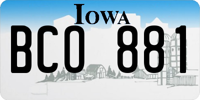 IA license plate BCO881