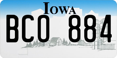 IA license plate BCO884