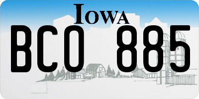 IA license plate BCO885