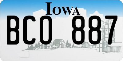 IA license plate BCO887