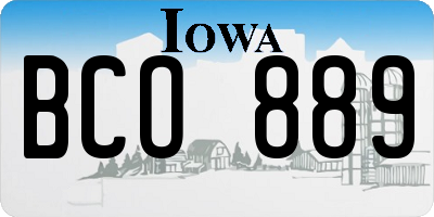 IA license plate BCO889