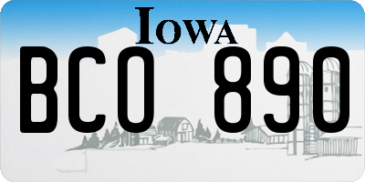 IA license plate BCO890