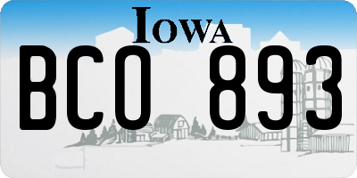 IA license plate BCO893
