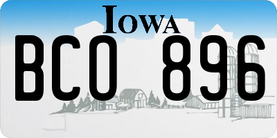 IA license plate BCO896