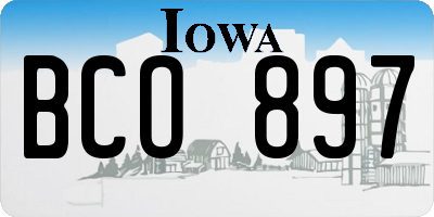 IA license plate BCO897