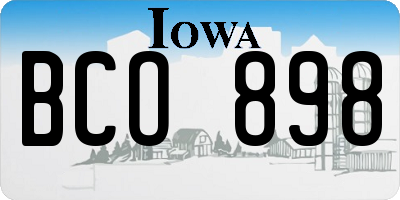 IA license plate BCO898