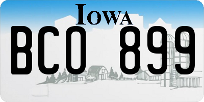 IA license plate BCO899