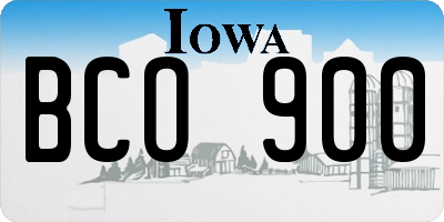 IA license plate BCO900