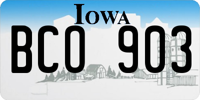 IA license plate BCO903