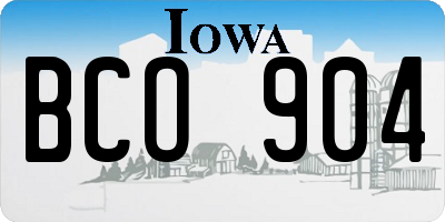 IA license plate BCO904