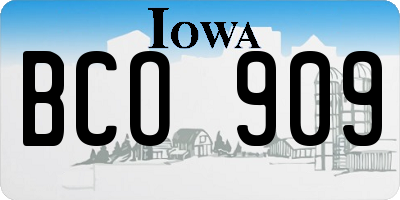 IA license plate BCO909