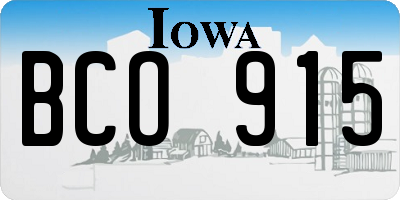 IA license plate BCO915