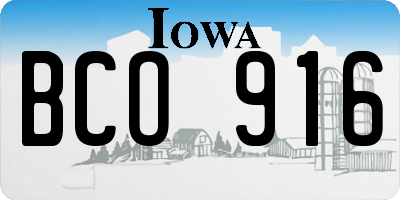 IA license plate BCO916
