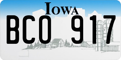 IA license plate BCO917