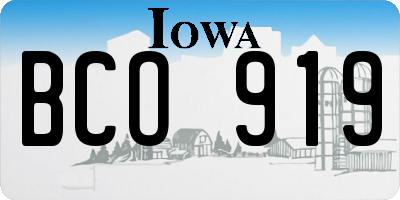 IA license plate BCO919