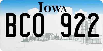 IA license plate BCO922