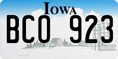 IA license plate BCO923
