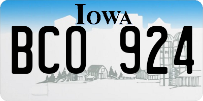 IA license plate BCO924